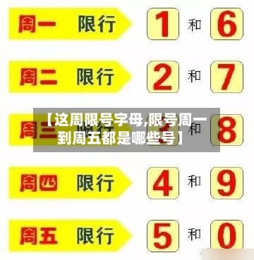【这周限号字母,限号周一到周五都是哪些号】