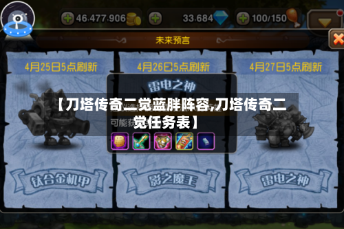 【刀塔传奇二觉蓝胖阵容,刀塔传奇二觉任务表】-第2张图片