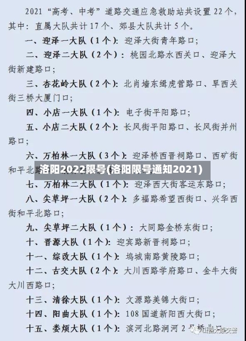 洛阳2022限号(洛阳限号通知2021)-第2张图片