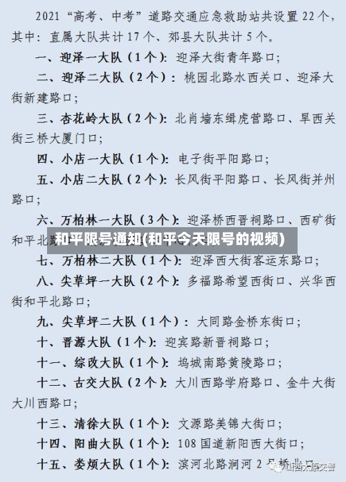 和平限号通知(和平今天限号的视频)-第2张图片