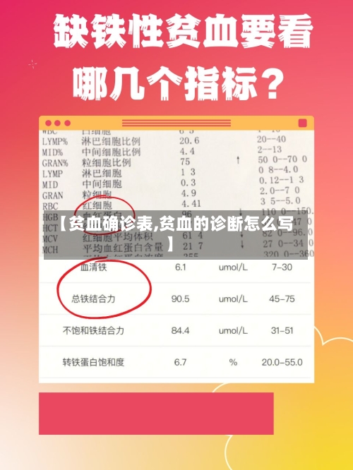 【贫血确诊表,贫血的诊断怎么写】-第3张图片