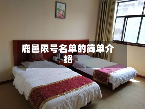 鹿邑限号名单的简单介绍-第2张图片
