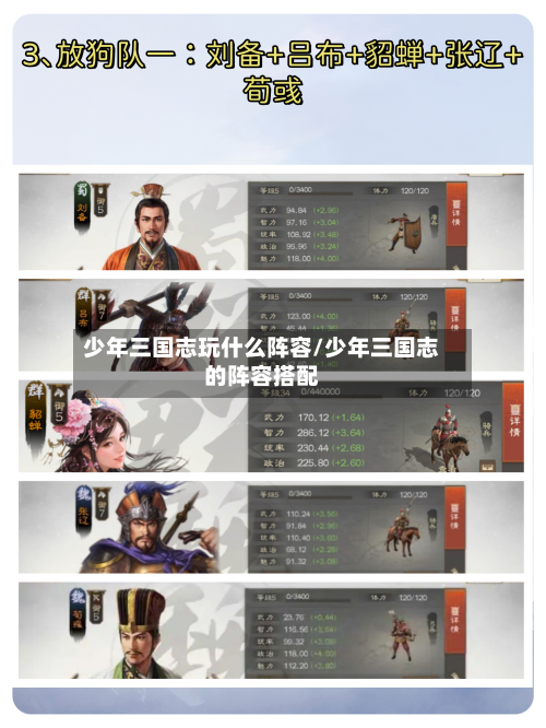 少年三国志玩什么阵容/少年三国志的阵容搭配