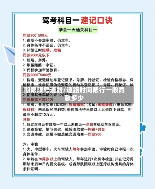 期限限号道路/道路时间限行一般罚款多少