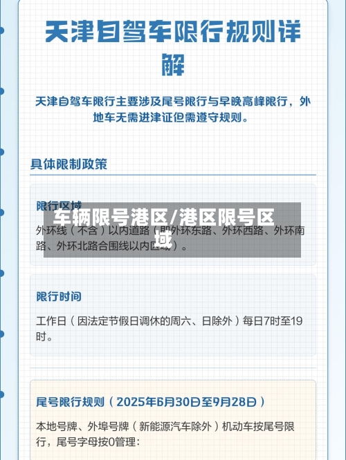 车辆限号港区/港区限号区域