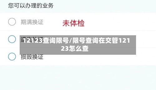 12123查询限号/限号查询在交管12123怎么查-第2张图片