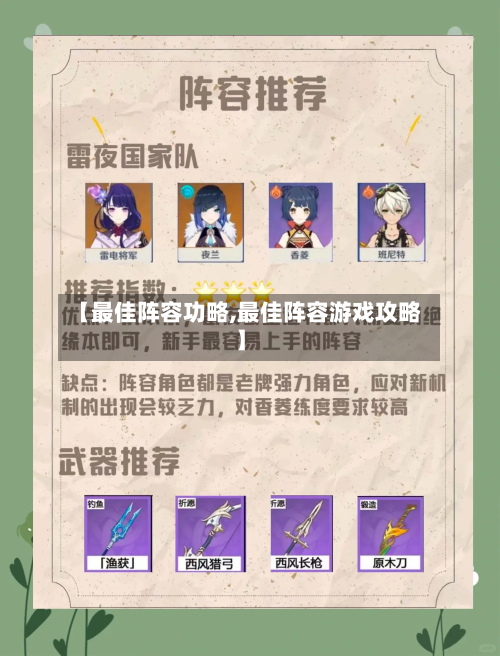【最佳阵容功略,最佳阵容游戏攻略】