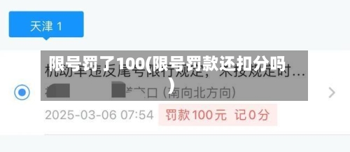限号罚了100(限号罚款还扣分吗)-第2张图片