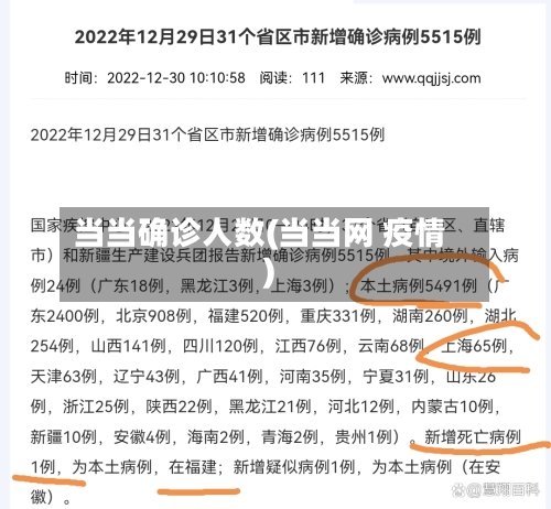当当确诊人数(当当网 疫情)