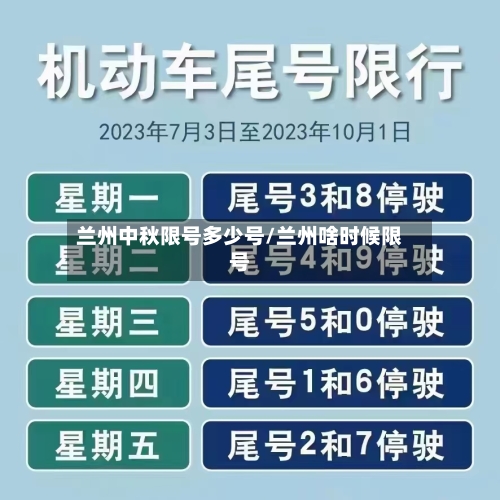 兰州中秋限号多少号/兰州啥时候限号-第2张图片