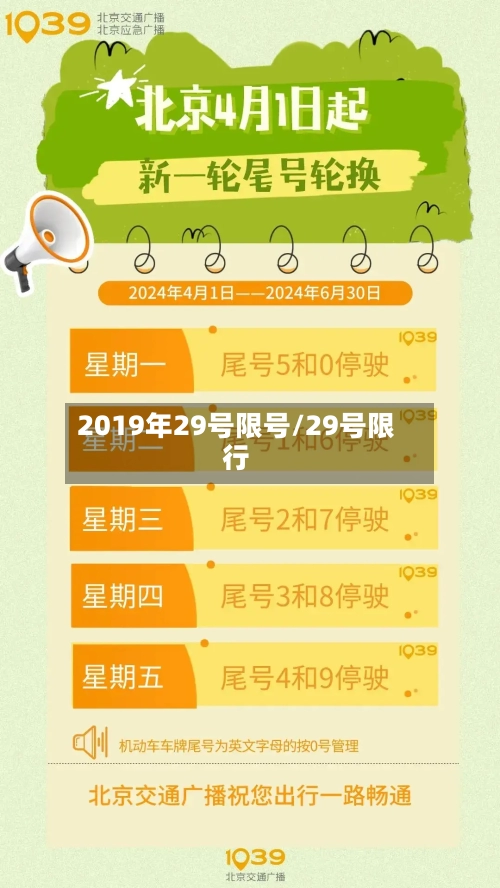 2019年29号限号/29号限行-第2张图片