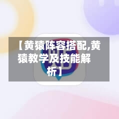 【黄猿阵容搭配,黄猿教学及技能解析】-第3张图片