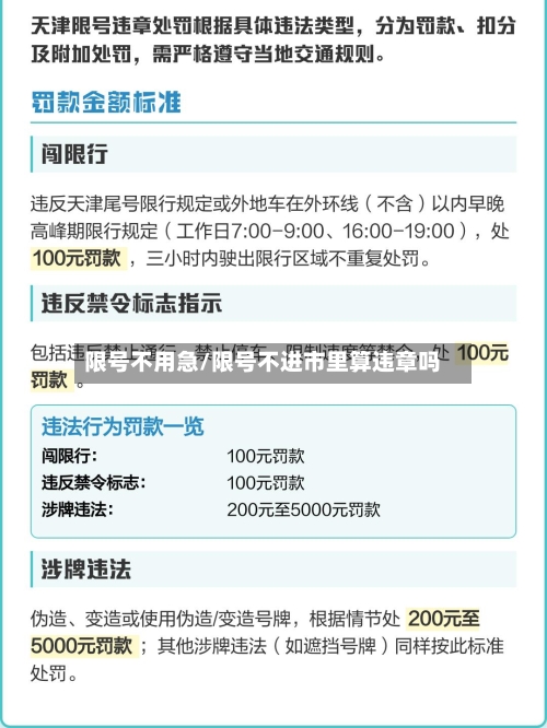 限号不用急/限号不进市里算违章吗-第2张图片