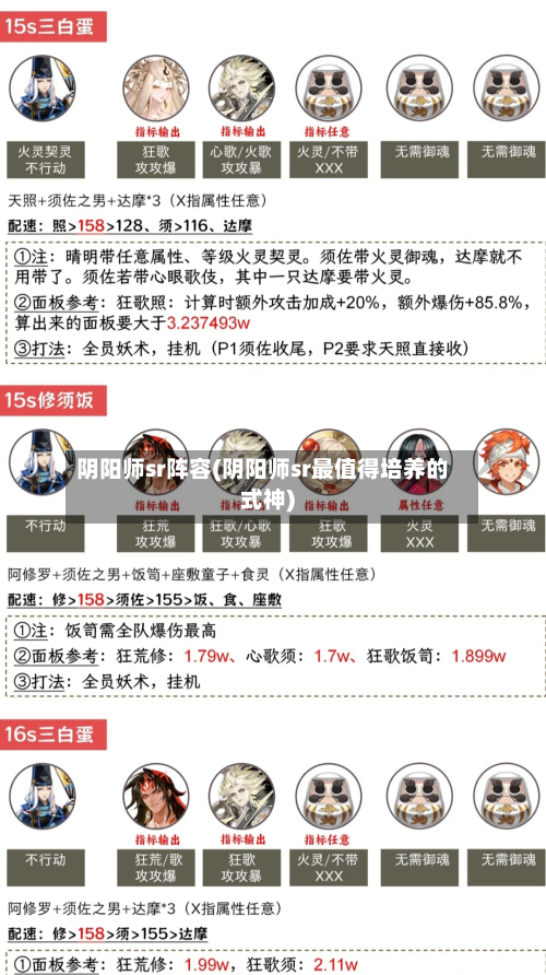 阴阳师sr阵容(阴阳师sr最值得培养的式神)