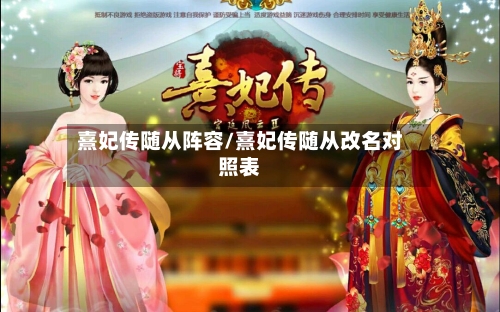 熹妃传随从阵容/熹妃传随从改名对照表-第3张图片