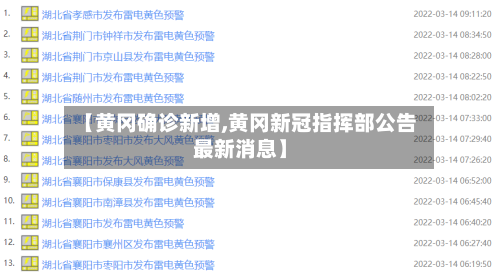 【黄冈确诊新增,黄冈新冠指挥部公告最新消息】-第2张图片