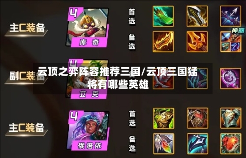 云顶之弈阵容推荐三国/云顶三国猛将有哪些英雄-第2张图片