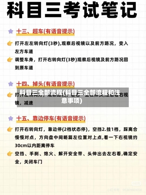 科目三全部流程(科目三全部流程和注意事项)