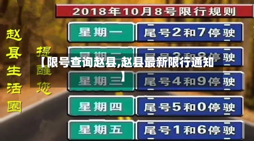 【限号查询赵县,赵县最新限行通知】