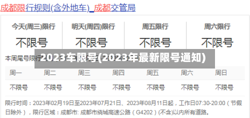 2023车限号(2023年最新限号通知)-第2张图片