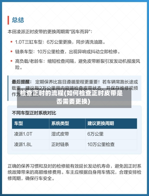 检查正时的流程(如何检查正时皮带是否需要更换)