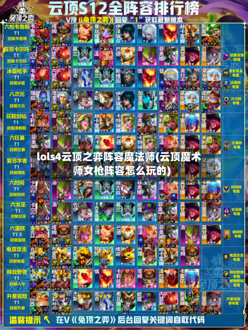lols4云顶之弈阵容魔法师(云顶魔术师女枪阵容怎么玩的)