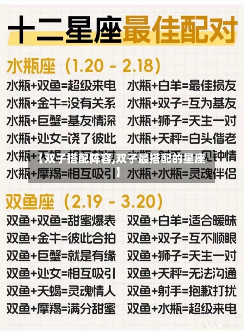 【双子搭配阵容,双子最搭配的星座】-第3张图片