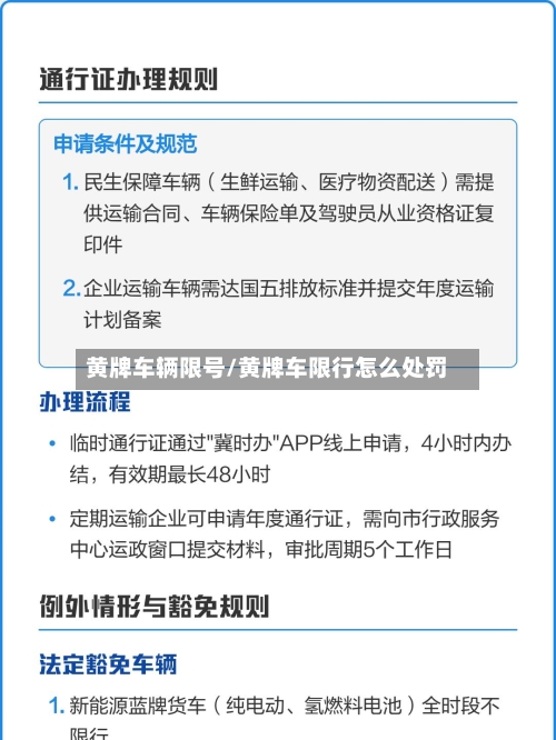 黄牌车辆限号/黄牌车限行怎么处罚