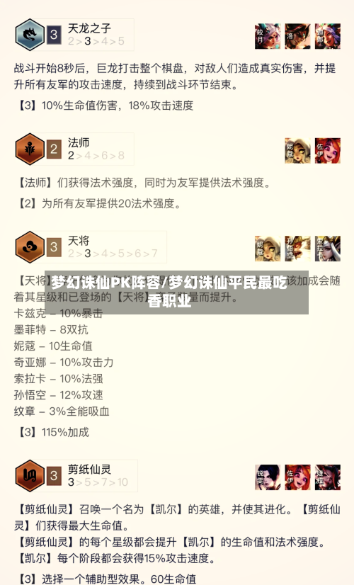 梦幻诛仙PK阵容/梦幻诛仙平民最吃香职业