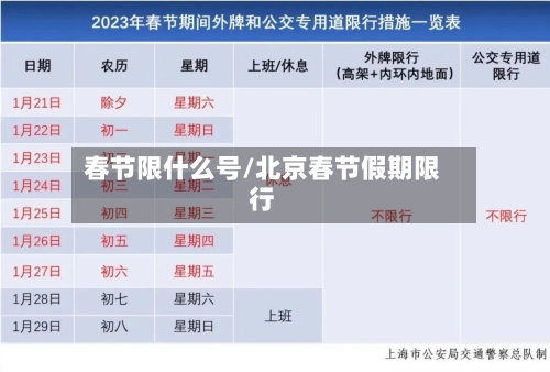 春节限什么号/北京春节假期限行-第2张图片