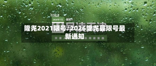 隆尧2021限号/2026隆尧县限号最新通知-第2张图片