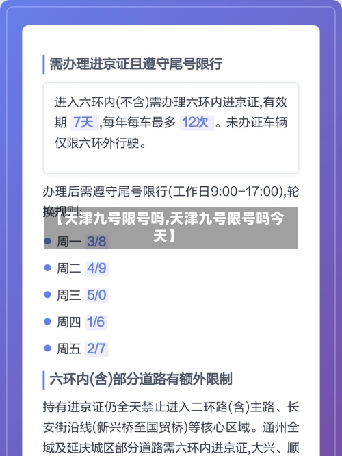 【天津九号限号吗,天津九号限号吗今天】-第3张图片