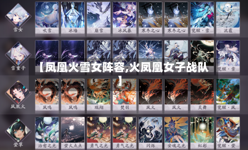 【凤凰火雪女阵容,火凤凰女子战队】