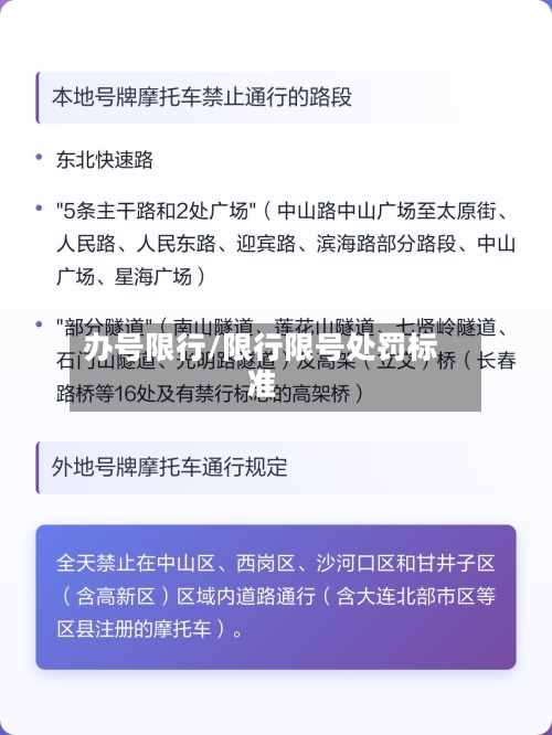 办号限行/限行限号处罚标准