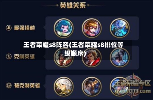 王者荣耀s8阵容(王者荣耀s8排位等级顺序)