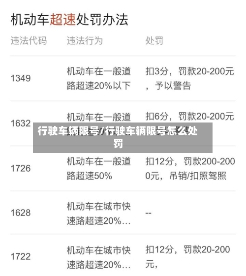 行驶车辆限号/行驶车辆限号怎么处罚