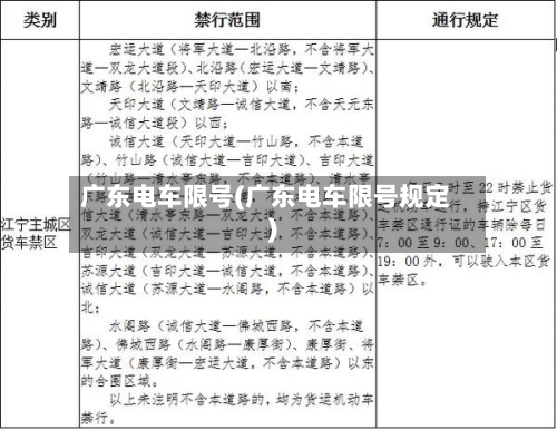 广东电车限号(广东电车限号规定)