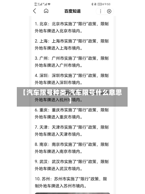 【汽车限号种类,汽车限号什么意思】