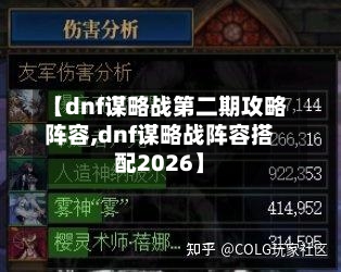 【dnf谋略战第二期攻略阵容,dnf谋略战阵容搭配2026】-第2张图片