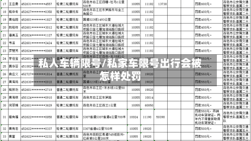私人车辆限号/私家车限号出行会被怎样处罚