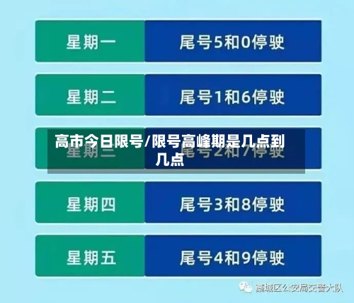 高市今日限号/限号高峰期是几点到几点