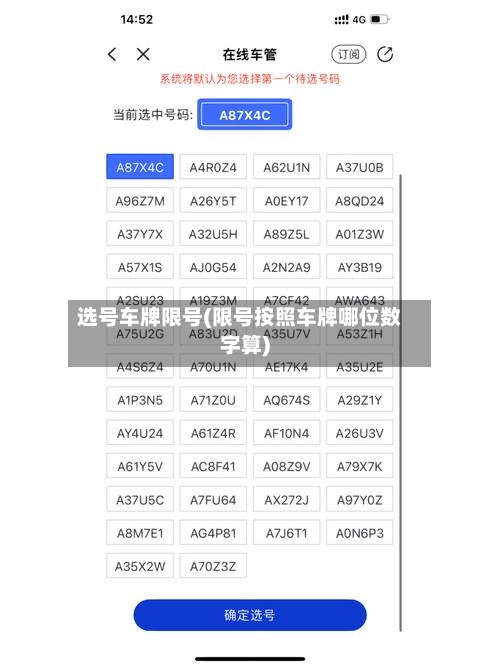 选号车牌限号(限号按照车牌哪位数字算)-第3张图片