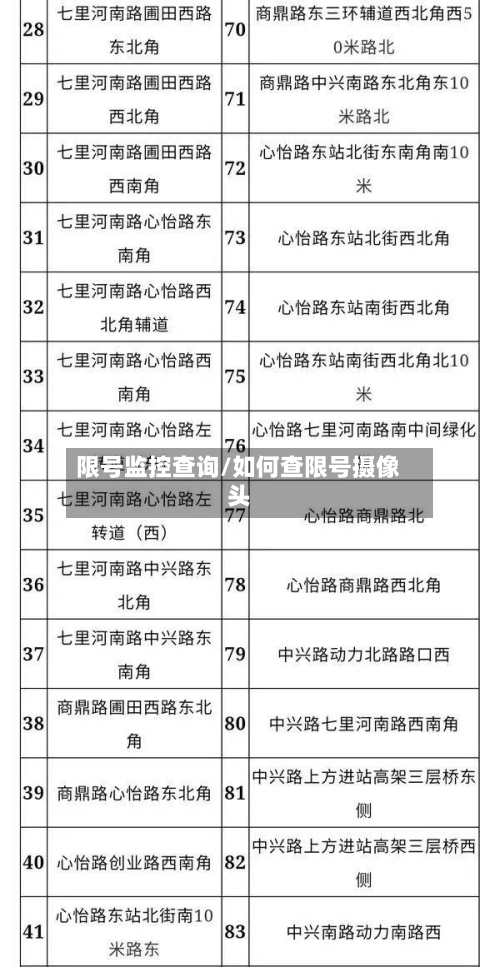 限号监控查询/如何查限号摄像头-第2张图片