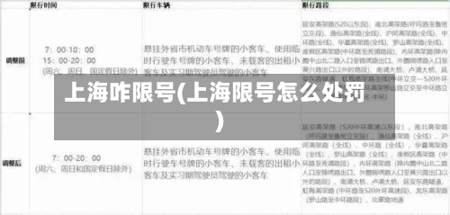 上海咋限号(上海限号怎么处罚)