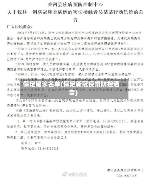 保定确诊名单(保定新冠疫情防控通告)-第2张图片