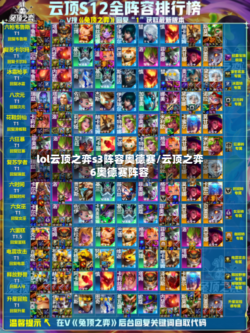 lol云顶之弈s3阵容奥德赛/云顶之弈6奥德赛阵容