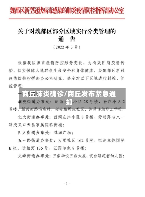 商丘肺炎确诊/商丘发布紧急通知