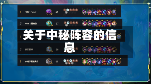 关于中秘阵容的信息