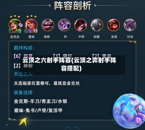 云顶之六射手阵容(云顶之弈射手阵容搭配)-第2张图片