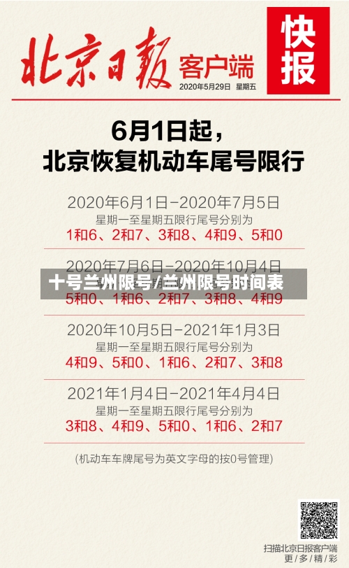 十号兰州限号/兰州限号时间表-第2张图片